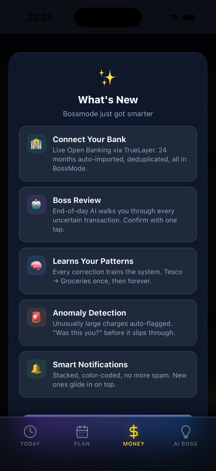 Connect your bank, anomaly detection, smart notifications